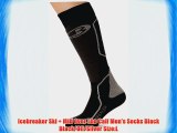 Icebreaker Ski   Mid Over The Calf Men's Socks Black Black/Oil/Silver Size:L