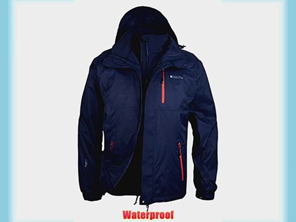 Mountain Warehouse Bracken Mens 3 in 1 Waterproof Jacket Navy Large