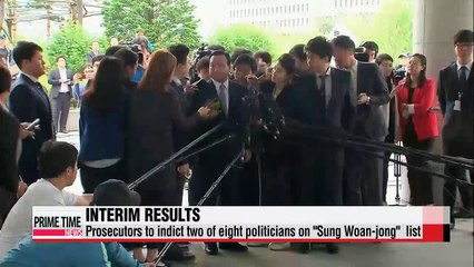 Prosecutors to indict two out of eight politicians on "Sung Woan-jong" list