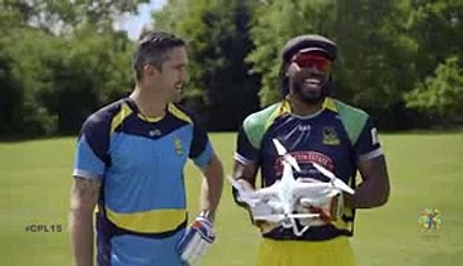 Kevin Peterson Vs Chris Gayle - Drone Hit Challenge Out Of The Sky