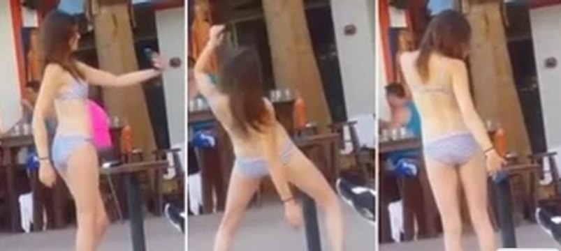 Girl In Bikini Attempts Weird Selfie For A Whole Minute