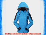 Diamond Candy Hooded Windbreaker Waterproof Jacket Outdoor Women's Sportswear Blue L