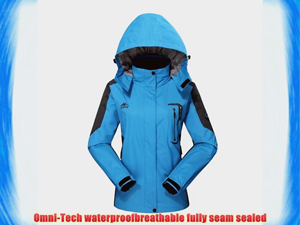 Diamond Candy Hooded Windbreaker Waterproof Jacket Outdoor Women's Sportswear Blue L