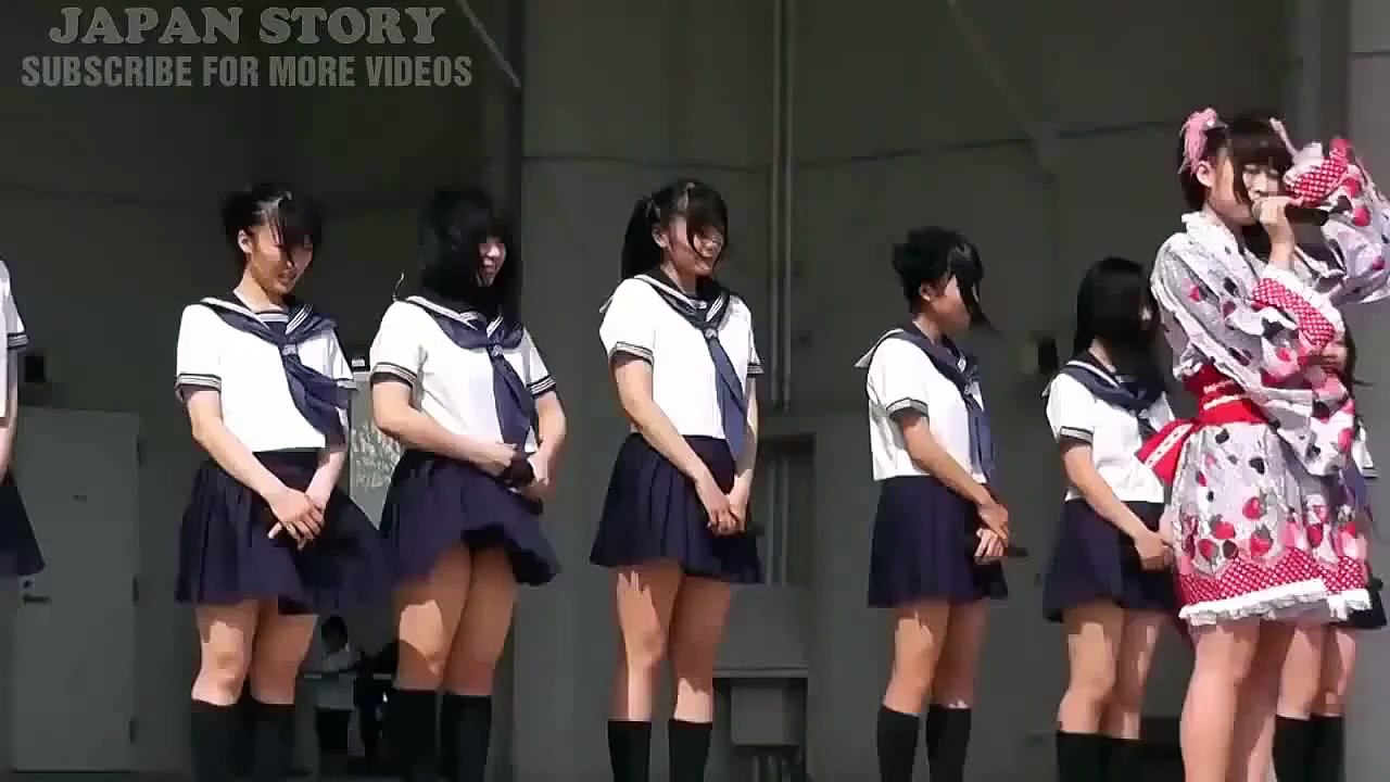 Cute Japanese Students Dancing