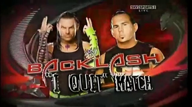WWE Jeff hardy vs Matt hardy I quit match Backlash 2009 PROMO
