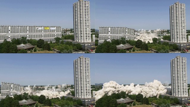 Démolition de la barre 230 à la Duchère