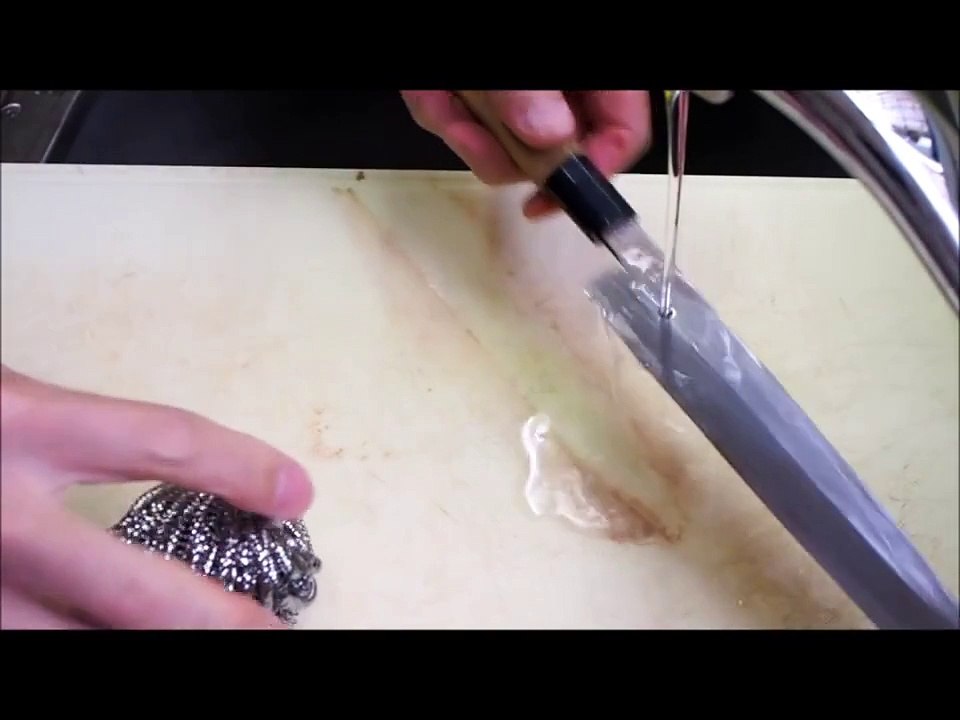 包丁研ぎ方、砥石の手入れ、包丁のサビ落とし等