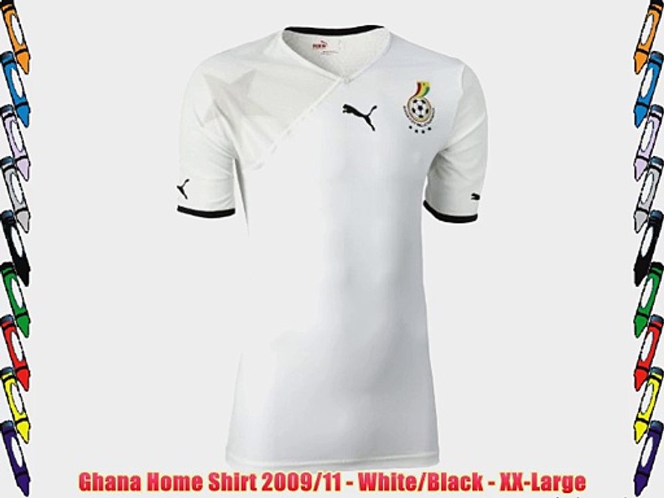 Ghana Home Shirt 2009/11 - White/Black - XX-Large