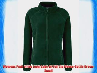 Womens Fruit of the Loom Lady-Fit Full Zip Fleece-Bottle Green-Small