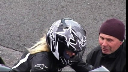 GIRL 16 YEARS OLD RIDES THIS SUPER TWIN BIKE AT SANTA POD MAY 2011