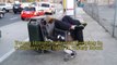 Young Homeless Person Sleeping Next to a Busy Road (4K UHD)