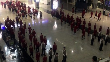 Cathay Pacific Festive Flash Mob Dances Rehearsal on 9-December-2013