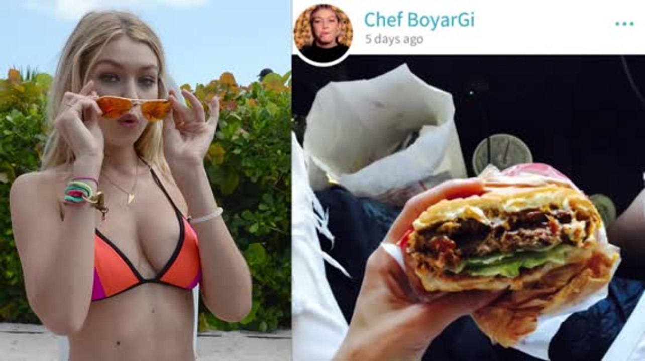 Das Supermodell Gigi Hadid isst gerne Hamburger