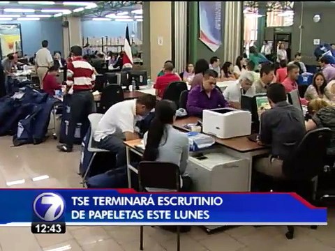TSE culminará escrutinio de las papeletas presidenciales este lunes