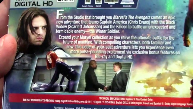 Captain America The Winter Soldier 3D Blu Ray Combo Target Exclusive Review Unboxing