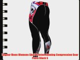Fixgear Mens Womens Skull Printed Running Compression Gear Pants Black S