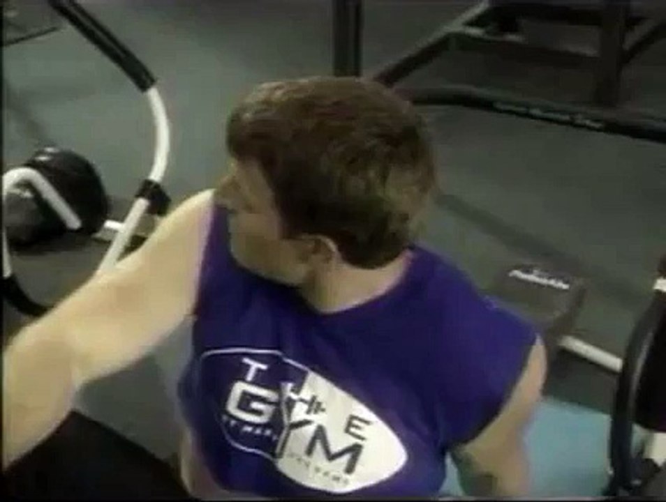 Old fitness comercial half shirt