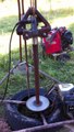 home built water well drilling rig