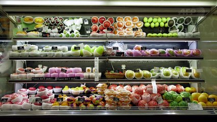 Odd shaped watermelons herald Japan's summer