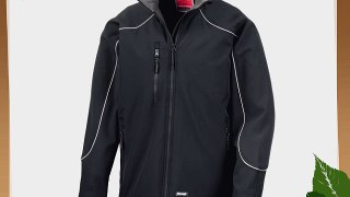 Result Mens Ice Fell Hooded Softshell Breathable Waterproof Jacket (345 GSM) (L) (Black)