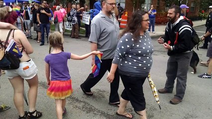 1st Grader Backs Down Homophobe Street Preacher