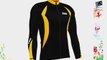 FDX Mens Cycling Jersey Full sleeve Winter Thermal Cold Wear Fleece Top Bike racing team (Black/Yellow
