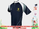SCOTLAND LION RAMPANT EMBROIDERED BREATHABLE RUGBY SHIRT SIZE SMALL - XXL (Large)