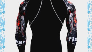 Fixgear Sports Mens Womens Compression Gear Gym Exercise Black Long Sleeve L
