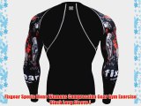 Fixgear Sports Mens Womens Compression Gear Gym Exercise Black Long Sleeve L