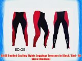 ED:GE Padded Cycling Tights Leggings Trousers in Black/ Red - All Sizes (Medium)