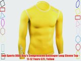 Sub Sports DUAL Boy's Compression Baselayer Long Sleeve Top - 11-12 Years (LY) Yellow