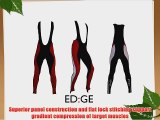ED:GE Padded Cycling Bib Tights Leggings in Black/ White/ Red - Large (34-36)