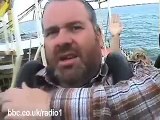 Chris Moyles nearly throws up on a rollercoaster