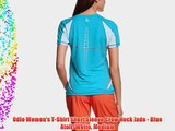Odlo Women's T-Shirt Short Sleeve Crew Neck Jade - Blue Atoll/White Medium