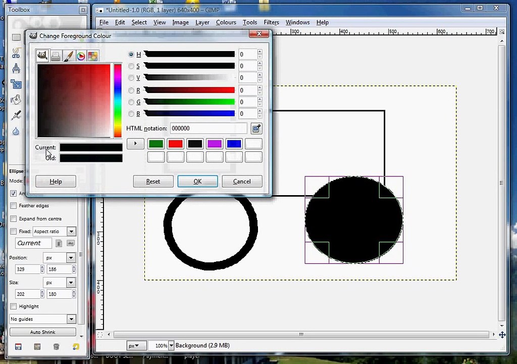 Gimp Tips - Draw / Add Basic Shapes - Circle - Square - Rectangle - Oval (Ellipse)