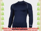 Rhino Base Layer Top Adult - Unisex Long Sleeve Sports Compression Body Fit Top Navy XSmall