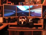 Simulazione guida PC cockpit triple screen
