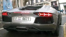 Hai siêu xe Dubai Lamborghini Aventador VS Dubai Ferrari F12