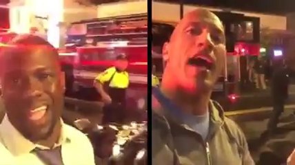 Bataille 2 de selfies entre The Rock et Kevin Hart