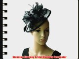 New Black Sinamay Wedding Fascinator Hats Corsage Flower Feather Hair Band Headband