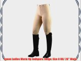 Saxon Ladies Warm Up Jodhpurs: Beige: Size 8 UK/ 26 Waist