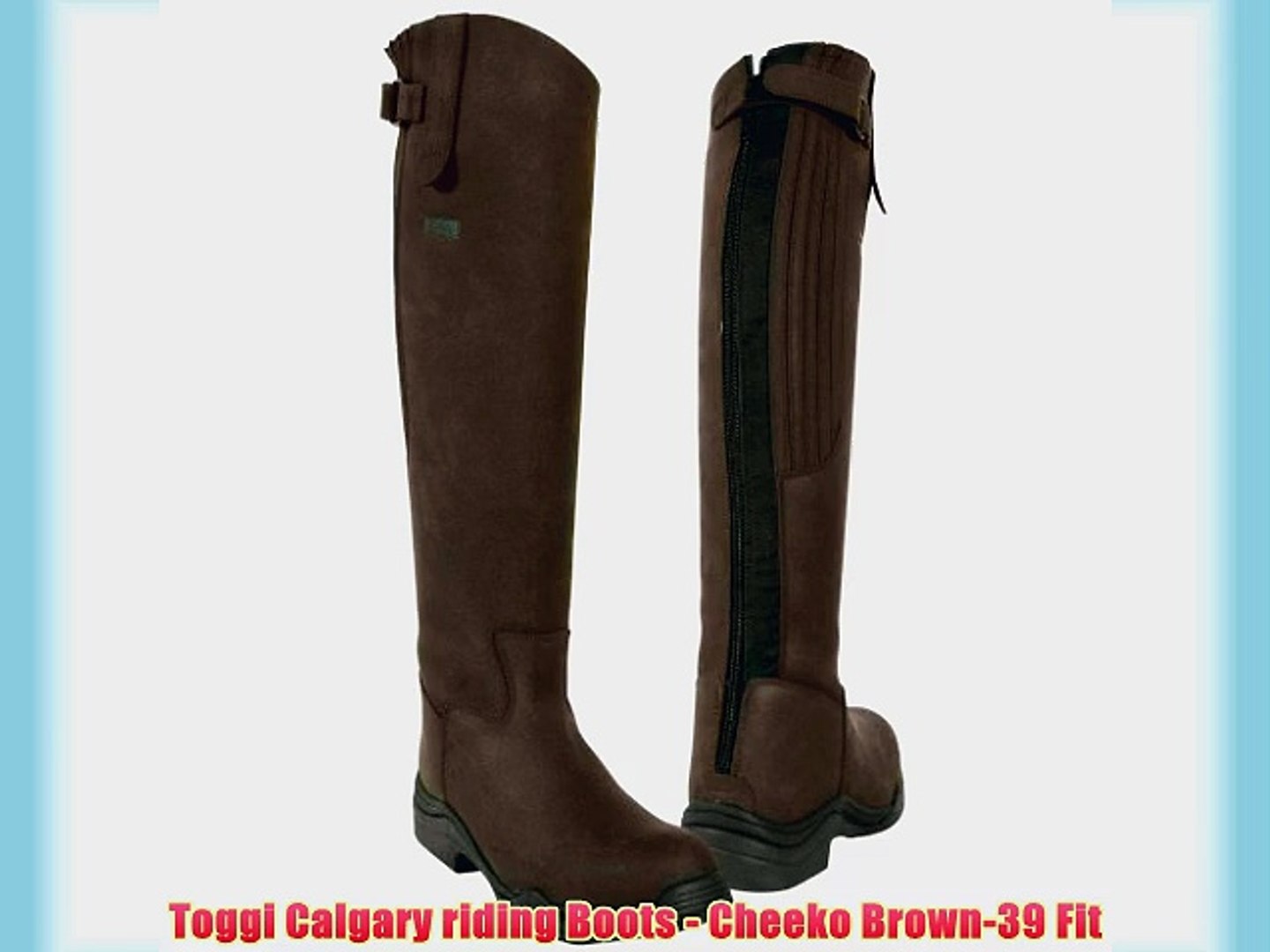 Wide Leg Fitting EU 40 Toggi Calgary Long Leather Riding Boot With Full Zip In Cheeco Brown Size: 6.5