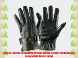 Dublin Leather Thinsulate Winter Riding Gloves Touchscreen compatible Brown Large