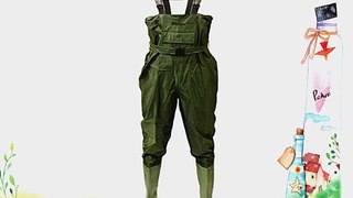Michigan Olive Waterproof Nylon Fishing Chest Waders with Belt Size 10