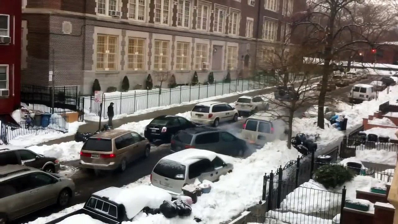 How NOT to remove a car stuck in snow