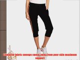 Adidas Women's Essentials 3-Stripes Three-Quarter Pants - Black/Flash Orange Medium