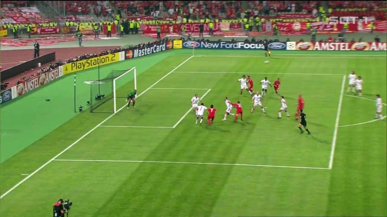 الشوط الاول مباراة ليفربول 3-3 ميلان - نهائي دو...