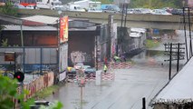 Train plows through flood water 4GIFs.com