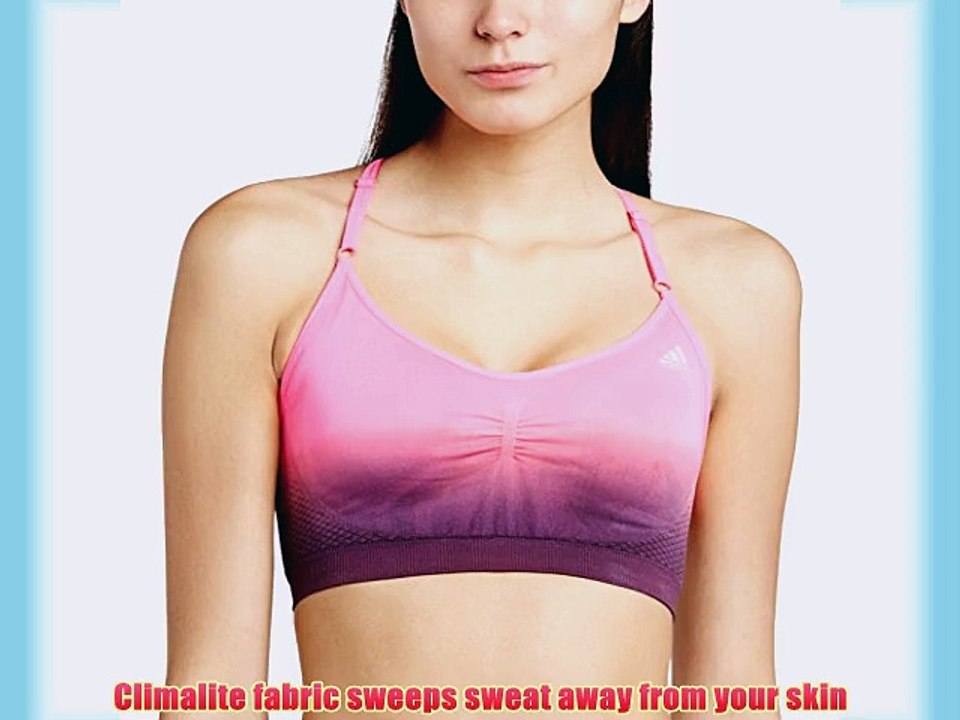 adidas Women's Adipure Bra - Neon Pink/Rich Red Medium