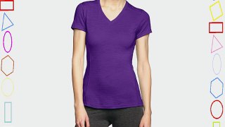 Super Natural Women's Base V-Neck 140 Merino T-Shirt - Violet Large
